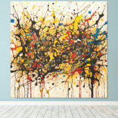 Canvas Fury of the Waters: Pollock in RS Afdruk (Insitu (Houten vloer))