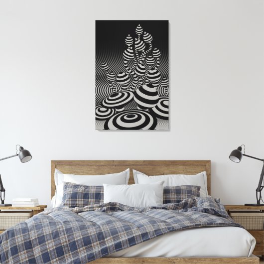 Canvas geometrische Magic Mushrooms grijs (Insitu (Slaapkamer))