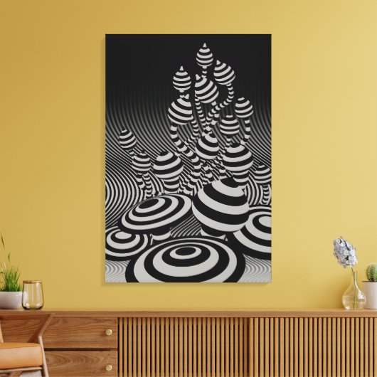 Canvas geometrische Magic Mushrooms grijs (Insitu (Woonkamer))