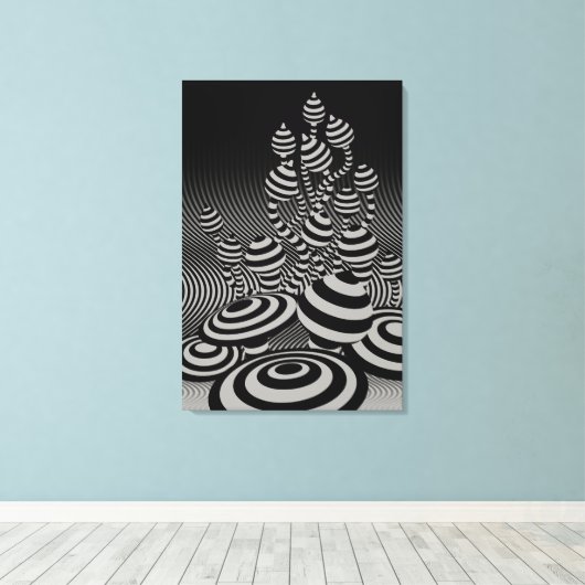 Canvas geometrische Magic Mushrooms grijs (Insitu (Houten vloer))