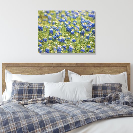 Canvas, geverfd: Texas Wildflower Bluebonnet Field Canvas Afdruk (Insitu (Slaapkamer))