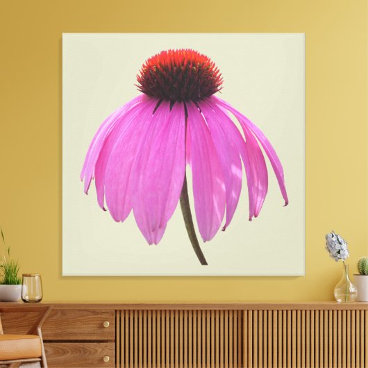 Canvas - gevlekt - Paarse Coneflower - Echinacea (Insitu (Woonkamer))