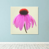Canvas - gevlekt - Paarse Coneflower - Echinacea (Insitu (Houten vloer))