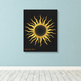 Canvas Gouden Zonsverduistering Hemels Muurkunst Afdruk