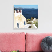 Canvas Grieks eiland Santorini Afdruk (Insitu (Woonkamer))
