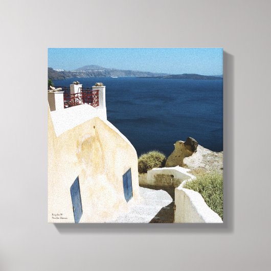 Canvas Grieks eiland Santorini Afdruk (Voorkant)