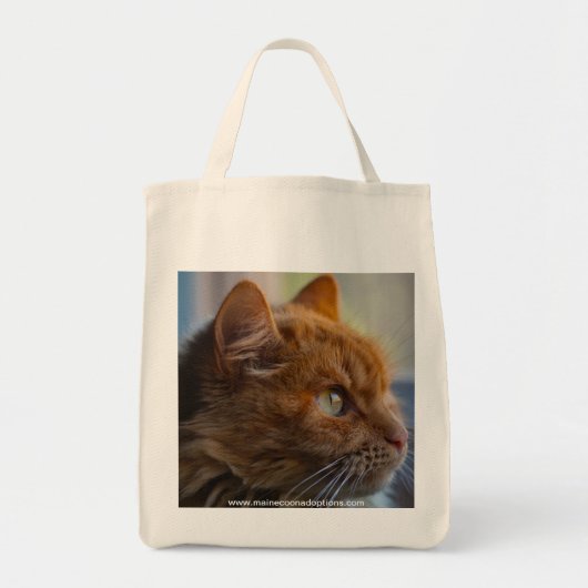 Canvas Grocery Bag, Main Coon Adopcat Tote Bag (Voorkant)