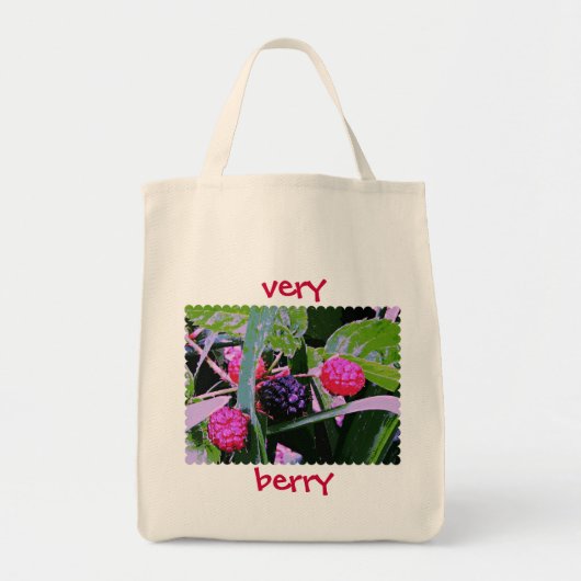 Canvas Grocery Canvas tas - Blackberries op wijn (Voorkant)