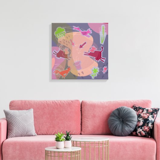 Canvas happy cows afdruk (Insitu (Woonkamer))