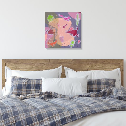 Canvas happy cows afdruk (Insitu (Slaapkamer))