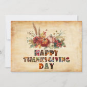 Canvas Herfst Pompoenen en Bladeren Prettig Thanks Feestdagenkaart (Voorkant)