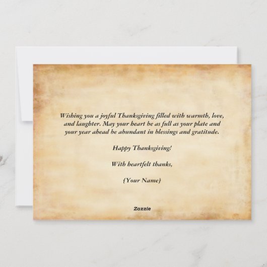 Canvas Herfstpompoenen en Bladeren Prettig Thanksg Feestdagenkaart (Achterkant)