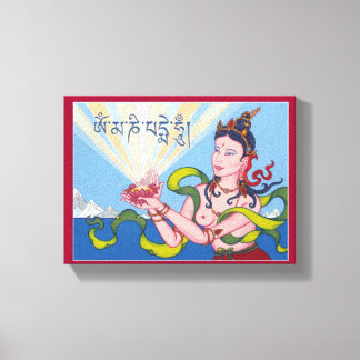CANVAS - Het aanbieden van Godin met Tibetaanse Ma Afdruk