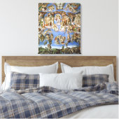 Canvas Het Laatste Oordeel Fresco van Michelangelo Afdruk (Insitu (Slaapkamer))