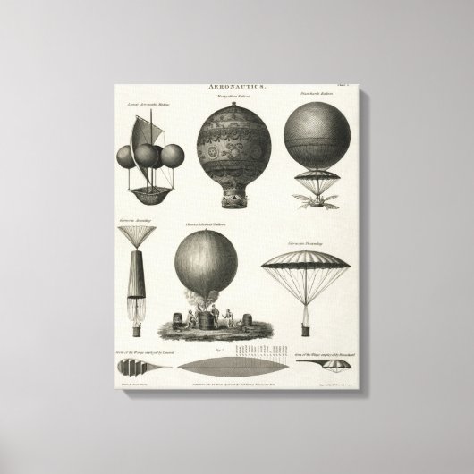 canvas Hete Luchtballon Luchtvaart Afdruk (Voorkant)
