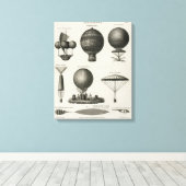 canvas Hete Luchtballon Luchtvaart Afdruk (Insitu (Houten vloer))