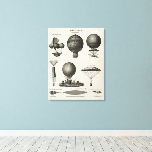  canvas Hete Luchtballon Luchtvaart Afdruk (Insitu (Houten vloer))