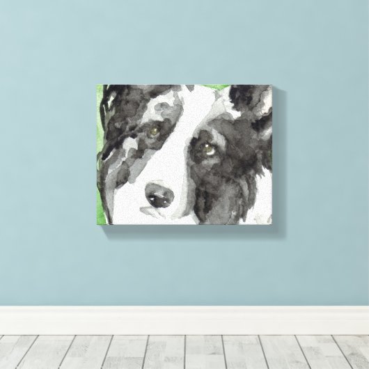 Canvas Hondenkunst met Border Collie (Insitu (Houten vloer))