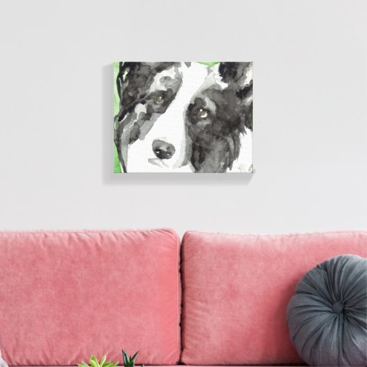 Canvas Hondenkunst met Border Collie (Insitu (Woonkamer))