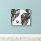 Canvas Hondenkunst met Border Collie Afdruk (Insitu (Houten vloer))