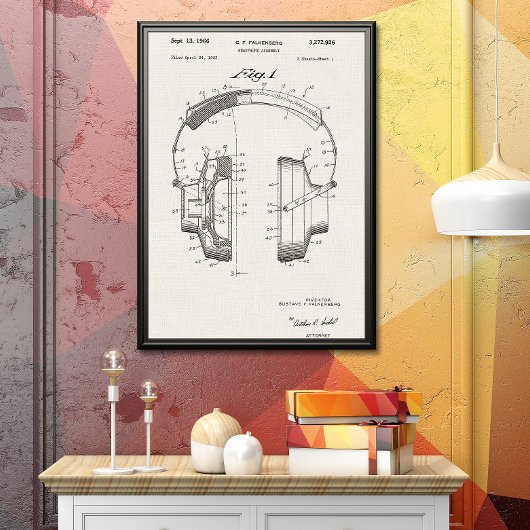 Canvas | Hoofdtelefoon Patent Poster