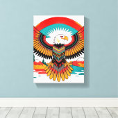 Canvas Inheemse Eagle Wall Art (Insitu (Houten vloer))