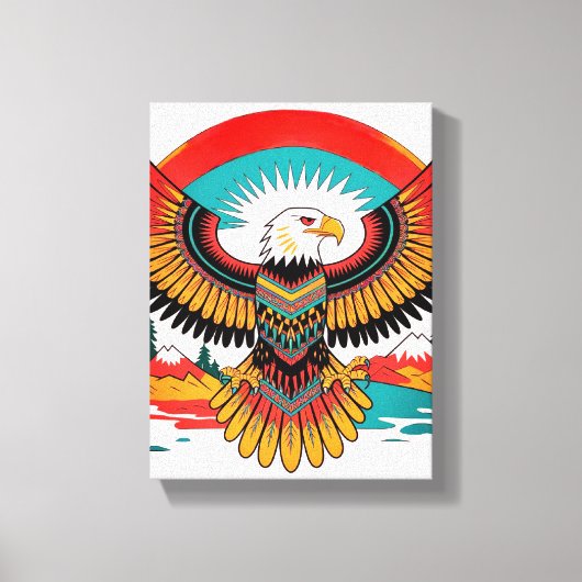 Canvas Inheemse Eagle Wall Art (Voorkant)