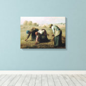 Canvas Jean-François Millet - Gleaners 18 Afdruk (Insitu (Houten vloer))