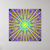 Canvas Kaleidoscope Star, Paarse gele groene kunst (Voorkant)
