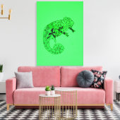Canvas kind van groene inktkameleon reptiel afdruk (Insitu (Woonkamer))