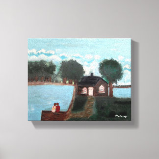 CANVAS: Koppel op een Cabin_ Canvas Afdruk