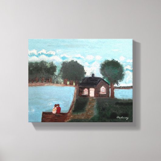 CANVAS: Koppel op een Cabin_ Canvas Afdruk (Voorkant)