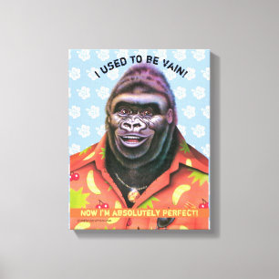 Canvas kunst aan de muur Glimlachend Vain Gorilla.