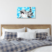 Canvas Kunst: Dolfijn bij Spelen Afdruk (Insitu (Slaapkamer))