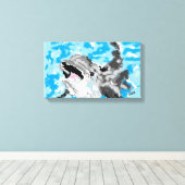 Canvas Kunst: Dolfijn bij Spelen Afdruk (Insitu (Houten vloer))