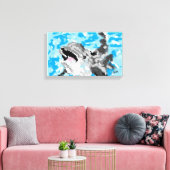Canvas Kunst: Dolfijn bij Spelen Afdruk (Insitu (Woonkamer))