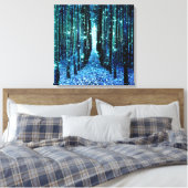 Canvas Kunst: Magisch Woud Turquoise Teal Afdruk (Insitu (Slaapkamer))