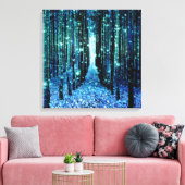 Canvas Kunst: Magisch Woud Turquoise Teal Afdruk (Insitu (Woonkamer))