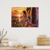 Canvas Kunst "Nile Sunset" Poster (Keuken)