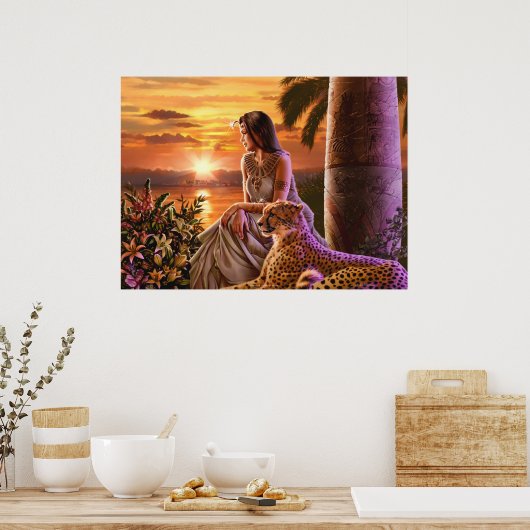 Canvas Kunst "Nile Sunset" Poster (Keuken)
