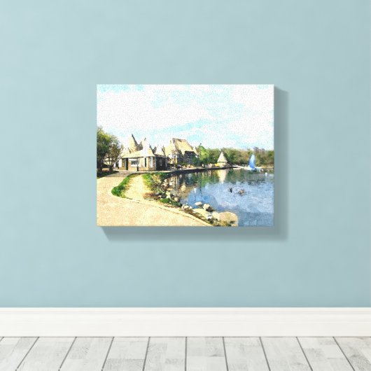 CANVAS: Lake Harriet Parkway, Mpls, MN_ Canvas Afdruk (Insitu (Houten vloer))