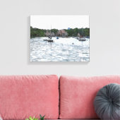 CANVAS: Lake Harriet Paviljoen en boten Canvas Afdruk (Insitu (Woonkamer))