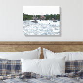 CANVAS: Lake Harriet Paviljoen en boten Canvas Afdruk (Insitu (Slaapkamer))
