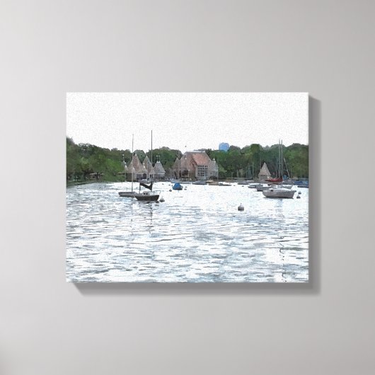 CANVAS: Lake Harriet Paviljoen en boten Canvas Afdruk (Voorkant)
