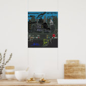 Canvas Londen Alternatieve Scène Poster (Keuken)