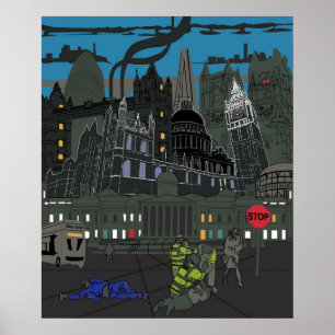 Canvas Londen Alternatieve Scène Poster