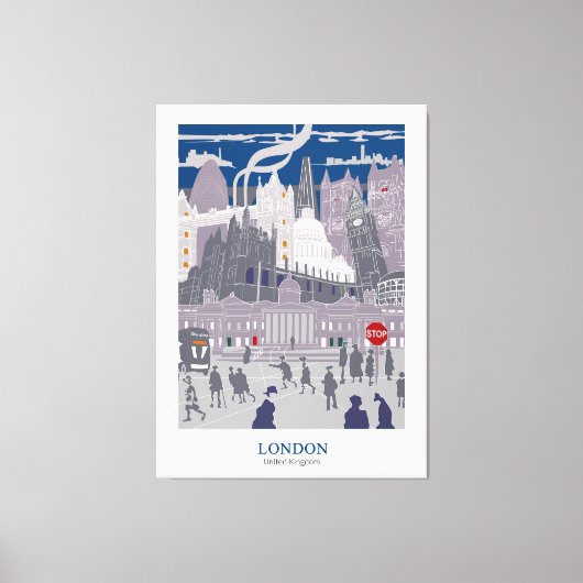 Canvas Londen City Skyline Kunstwerk (Voorkant)