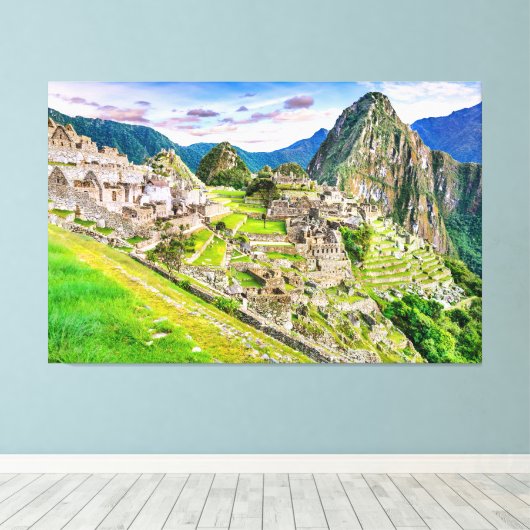 Canvas Machu Picchu, Cusco - Peru Afdruk (Insitu (Houten vloer))