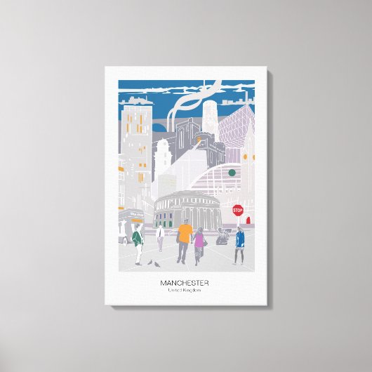 Canvas Manchester Skyline Illustratie (Voorkant)