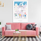 Canvas Manchester Skyline Illustratie Afdruk (Insitu (Woonkamer))